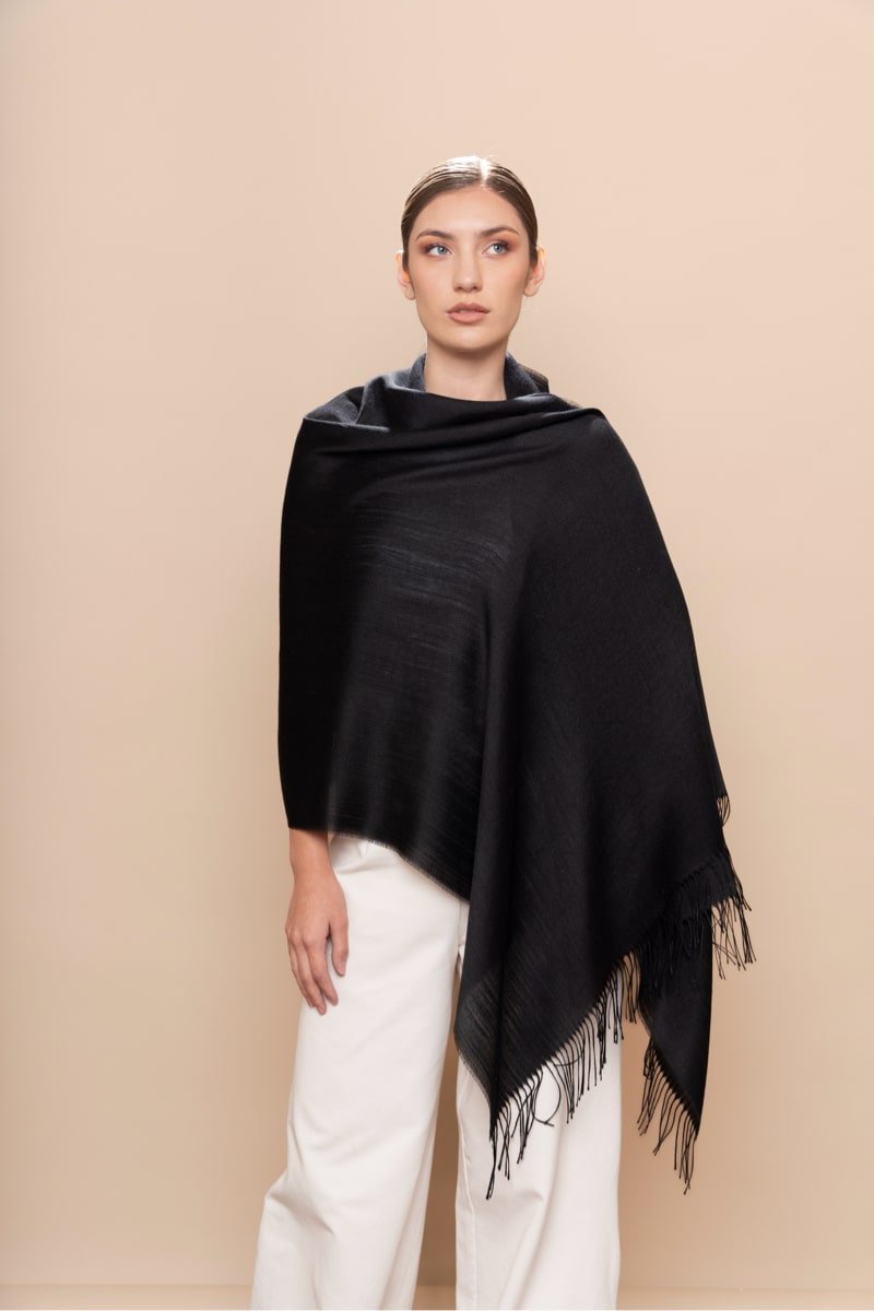 Unicolor Sateen Shawl - SUYANAANDESLEGACY